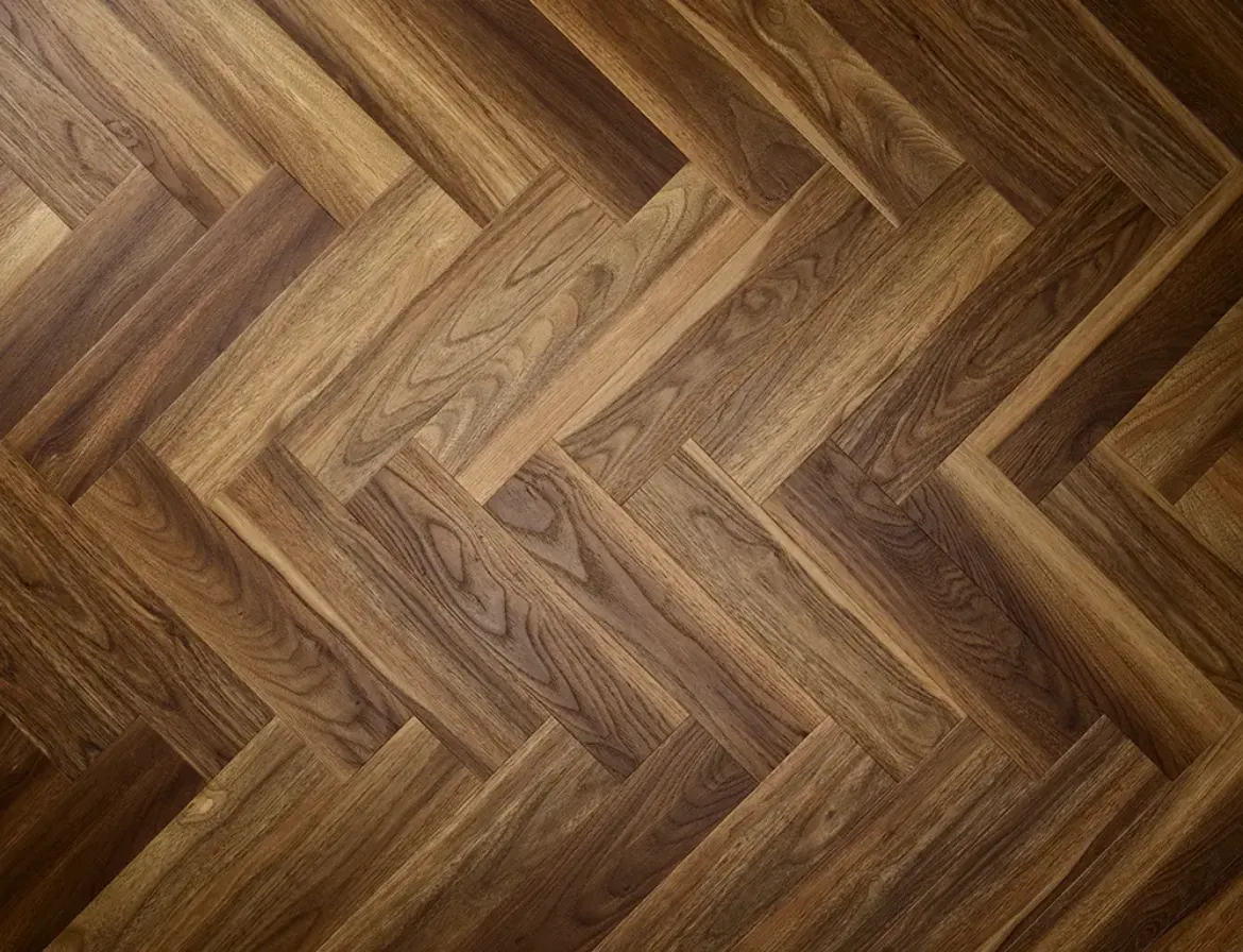 Warm Walnut Herringbone LVT Flooring